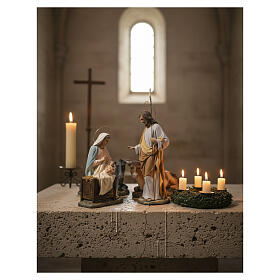 Natività 40 cm pasta di legno dec. fine