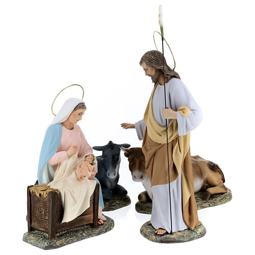 Nativity scene in wood pulp, 40cm (fine decoration) 1