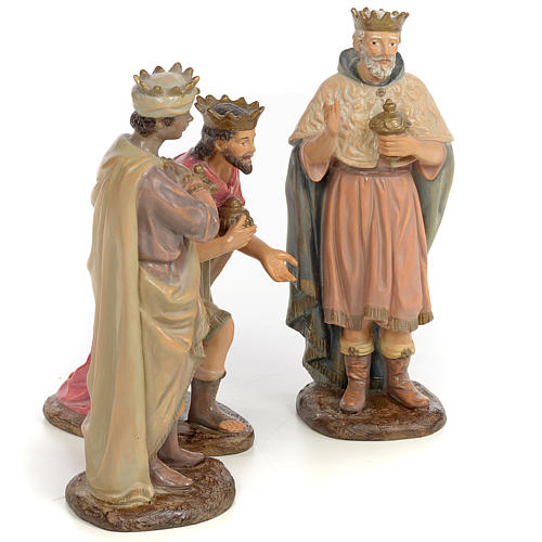 Los Tres Reyes Magos 25 cm pasta de madera dec. antigua 4