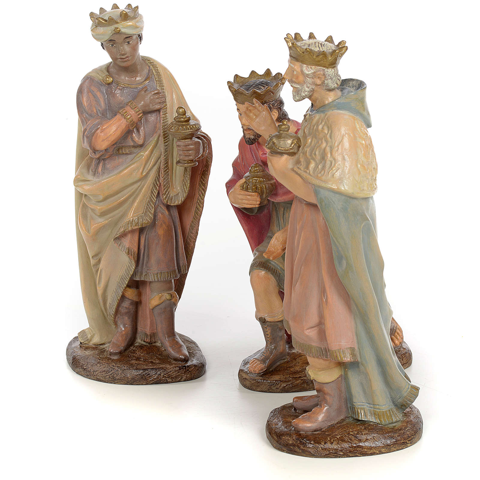 3 Rois Mages 25cm pâte à bois vieillie vente en ligne sur HOLYART
