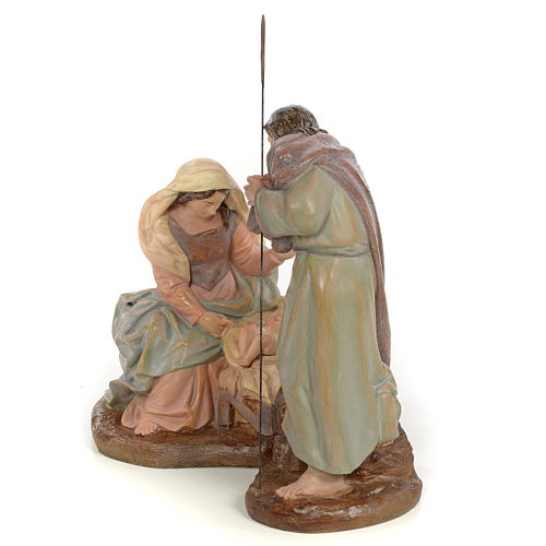 Nativity scene in wood pulp 20cm antique finish 2