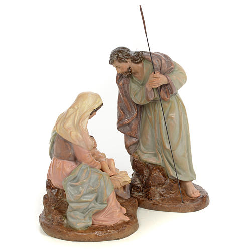 Nativity scene in wood pulp 20cm antique finish 4