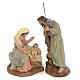 Nativity scene in wood pulp 20cm antique finish s1