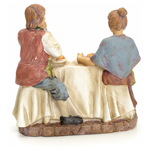 Couple eating at the table, for nativities of 20cm 3