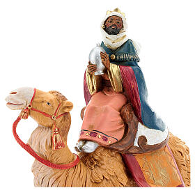 Rei negro no camelo para Presépio Fontanini com figuras de altura média 19 cm