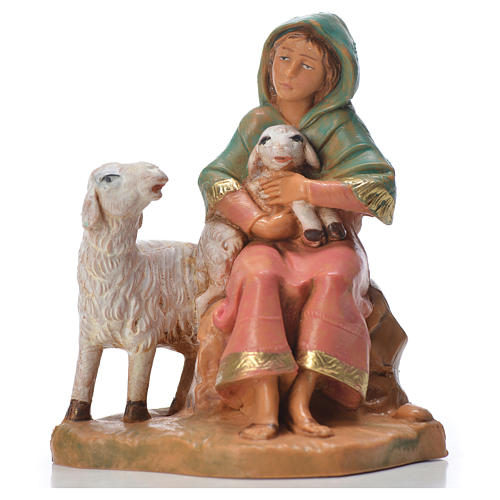 Pastora con 2 ovejas 9.5 cm Fontanini 1