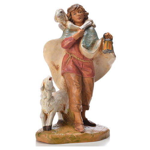 Pastor con farol y oveja 19 cm Fontanini 1