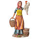 Mujer con gallinas y cesta para belenes de 30cm, resina s1