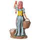 Mujer con gallinas y cesta para belenes de 30cm, resina s3