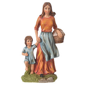 Nativity figurine, woman with little boy, 30cm resin