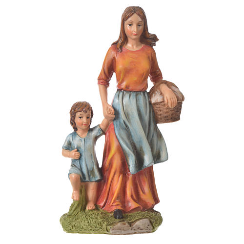 Nativity figurine, woman with little boy, 30cm resin 1