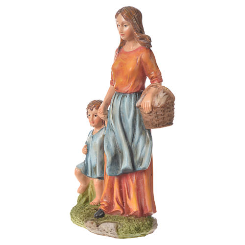 Nativity figurine, woman with little boy, 30cm resin 2