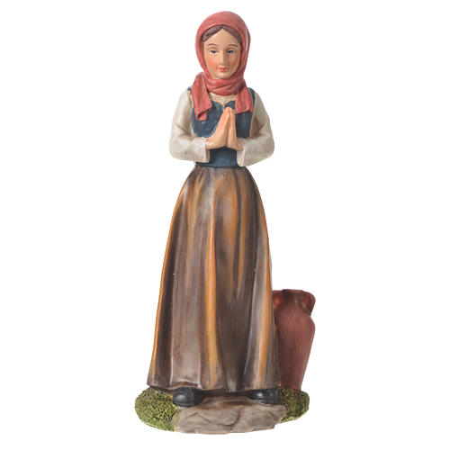 Nativity figurine, shepherdess with joined hands, 30cm resin 1