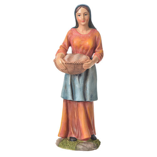Nativity figurine, woman with basket, 30cm resin 1