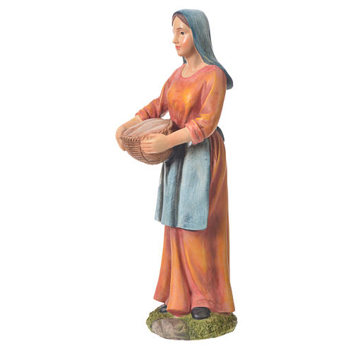 Nativity figurine, woman with basket, 30cm resin 2