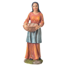 Nativity figurine, woman with basket, 30cm resin