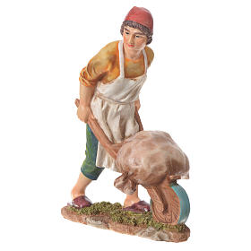 Uomo con carriola presepe 30 cm resina