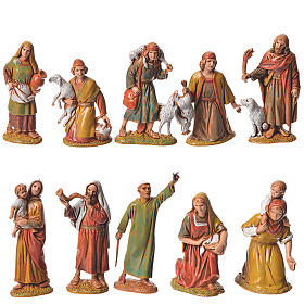 Shepherds, 10 nativity figurines, 6.5cm Moranduzzo