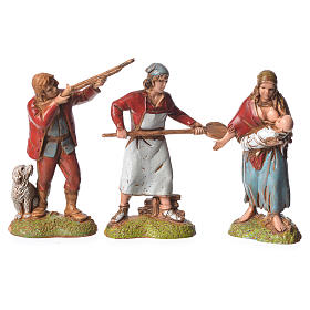 Neapolitan style shepherds, 6 nativity figurines, 6cm Moranduzzo