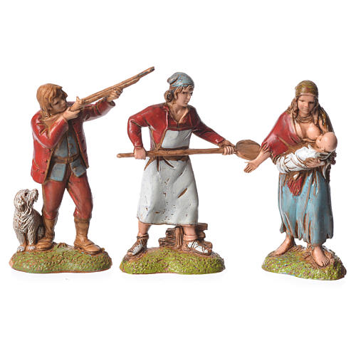 Neapolitan style shepherds, 6 nativity figurines, 6cm Moranduzzo 2