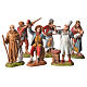 Neapolitan style shepherds, 6 nativity figurines, 6cm Moranduzzo s1