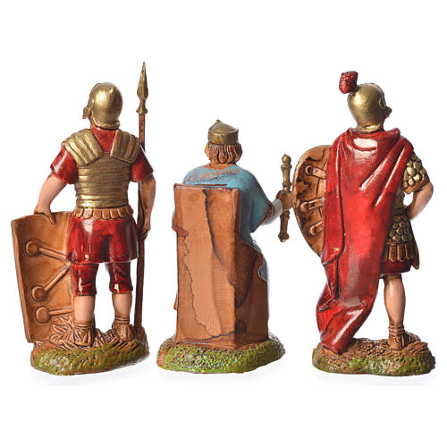 Herod and soldiers, 3 nativity figurines, 6cm Moranduzzo 2