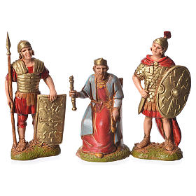 Herod and soldiers, 3 nativity figurines, 6cm Moranduzzo