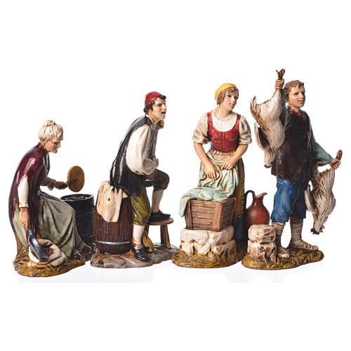 Arts and trades, 4 nativity figurines, 12cm Moranduzzo 1