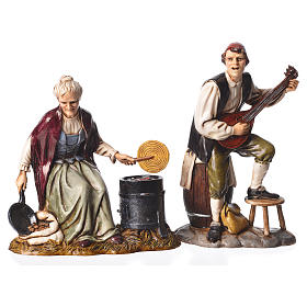 Arts and trades, 4 nativity figurines, 12cm Moranduzzo