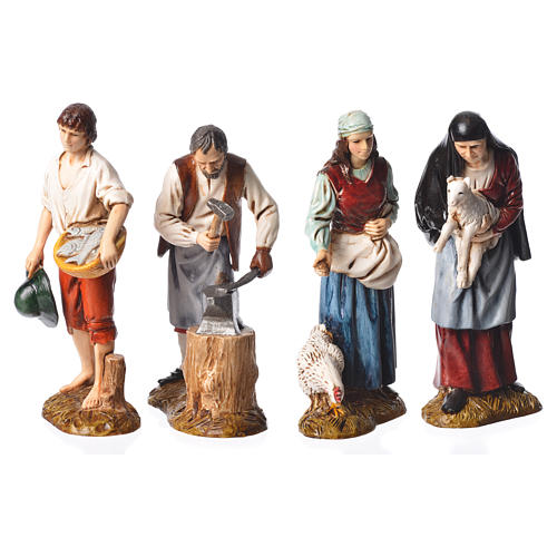 Shepherds, 4 nativity figurines, 12cm Moranduzzo 1
