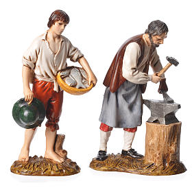 Shepherds, 4 nativity figurines, 12cm Moranduzzo