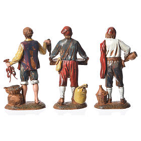Neapolitan style characters, 3 nativity figurines, 6cm Moranduzzo