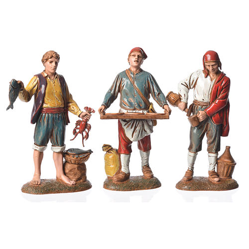 Neapolitan style characters, 3 nativity figurines, 6cm Moranduzzo 1