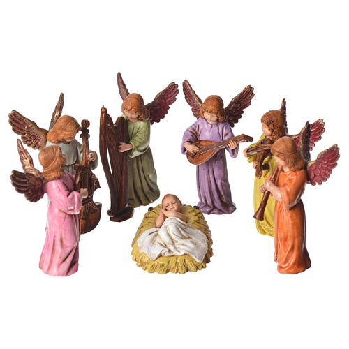 Escena Niño Jesús con ángeles 11 cm Moranduzzo 1