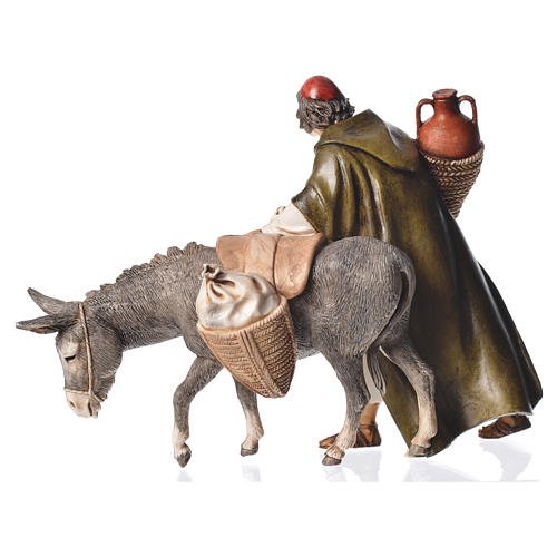 Wayfarer with donkey, nativity figurine, 13cm Moranduzzo 2