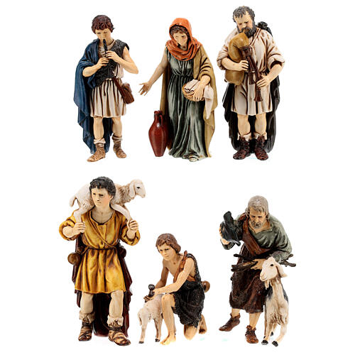 Shepherds, 6 nativity figurine, 13cm Moranduzzo 1