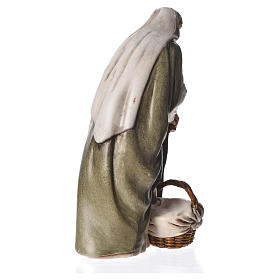 Old lady with walking stick, nativity figurine, 13cm Moranduzzo