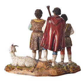 Scene with shepherds with goat, nativity figurines, 10cm Moranduzzo