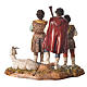 Scene with shepherds with goat, nativity figurines, 10cm Moranduzzo s2