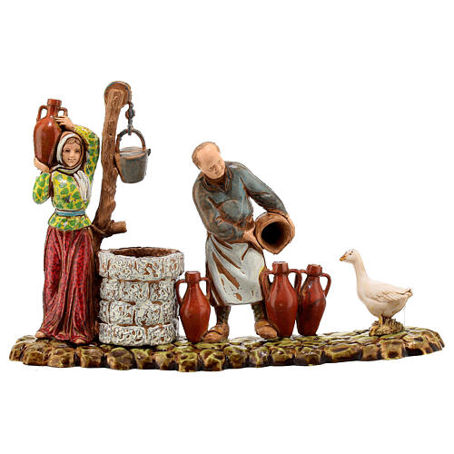 Scene with 3 shepherds, nativity figurines, 10cm Moranduzzo 4