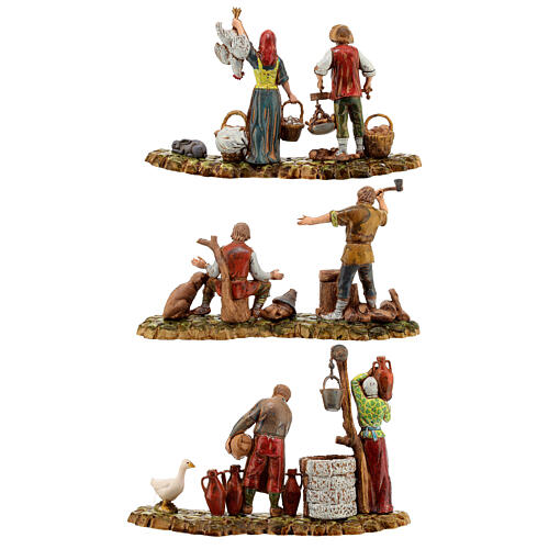 Scene with 3 shepherds, nativity figurines, 10cm Moranduzzo 5