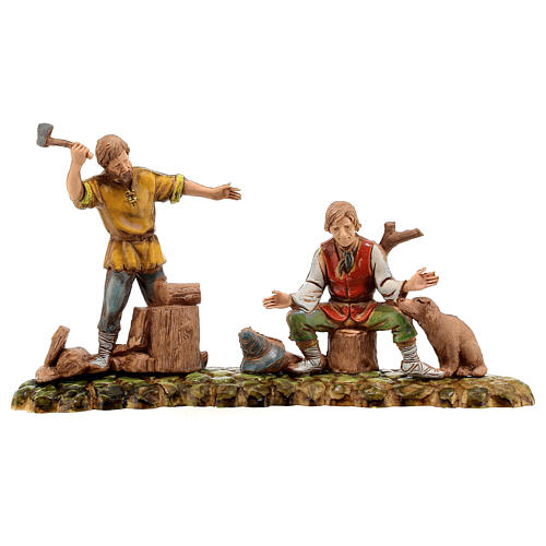 Scene with 3 shepherds, nativity figurines, 10cm Moranduzzo 3