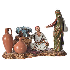 Scene with characters at the Market, nativity figurine, 10cm Moranduzzo