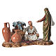 Scene with characters at the Market, nativity figurine, 10cm Moranduzzo s1
