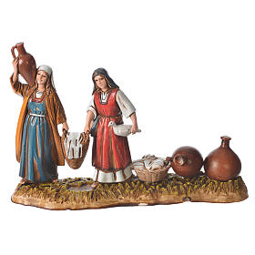 Scene with women and jugs, nativity figurines, 10cm Moranduzzo