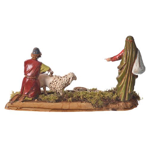 Scene with man shearing sheep, nativity figurines, 10cm Moranduzzo 2