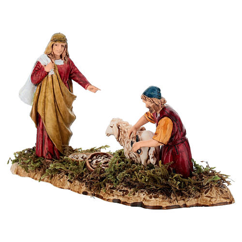 Cena tosquiador para presépio Moranduzzo figuras altura média 10 cm 3