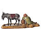 Scene with sleeping man and donkey, nativity figurines, 10cm Moranduzzo s3