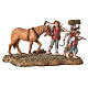 Scene with farmers with horse, nativity figurines, 10cm Moranduzzo s1