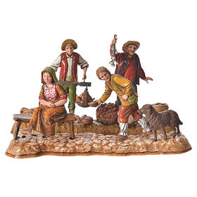 Market scene, nativity figurine, 10cm Moranduzzo, 2 pcs